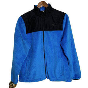 Fila Sport Blue Fleece Full Zip Jacket Long Sleeve Women Large Outdoor Gorpcore